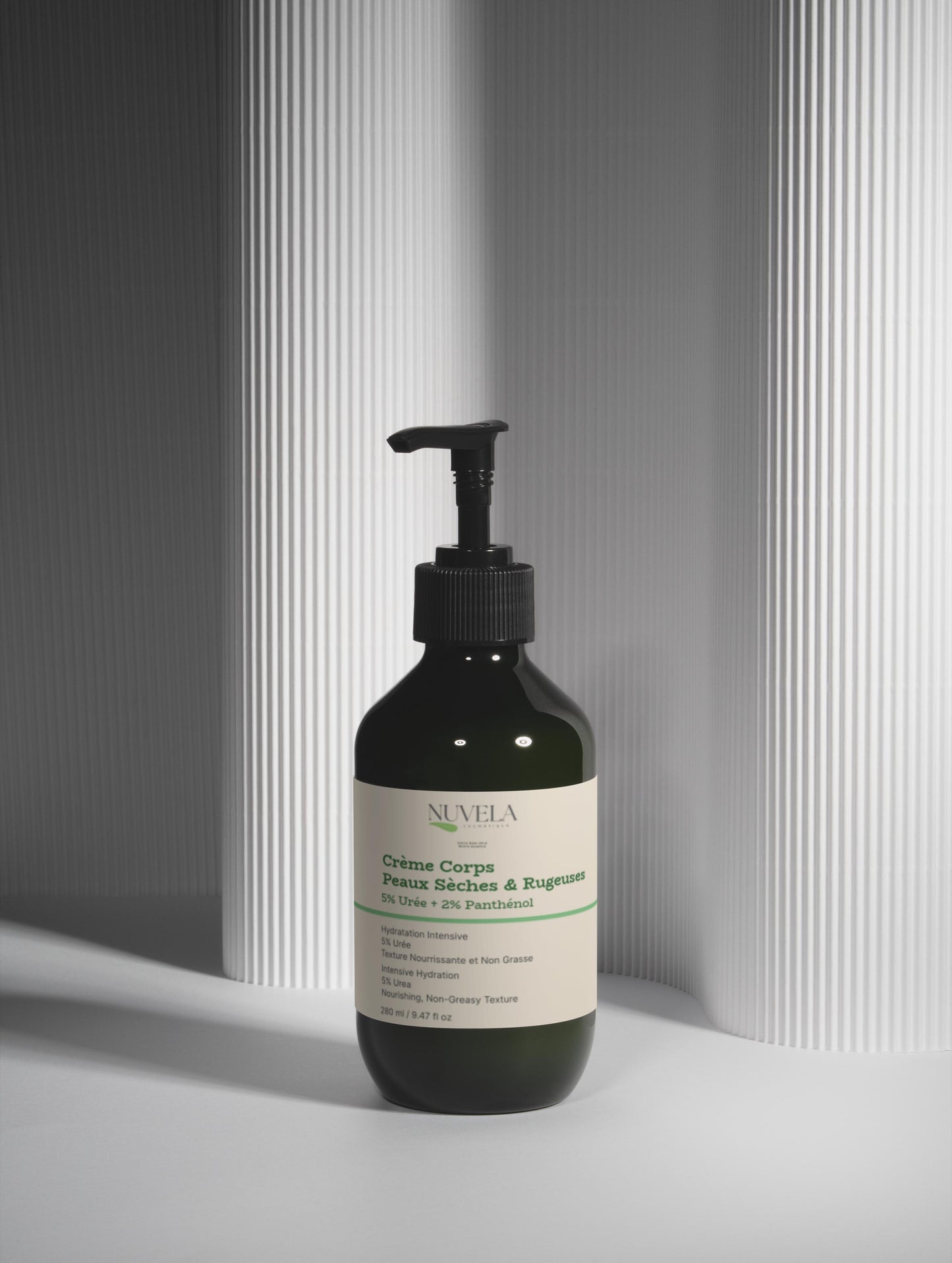 Crème Corps Peaux Sèches – Urée 5 %, Acide Hyaluronique & Panthénol | 280 ml
